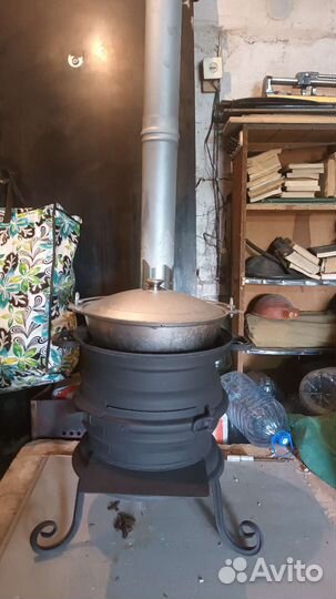 Печь для казана с трубой