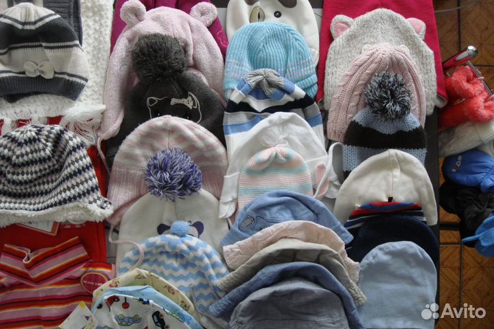 Шапочки, шарфики, варежки для девочек до 3 лет