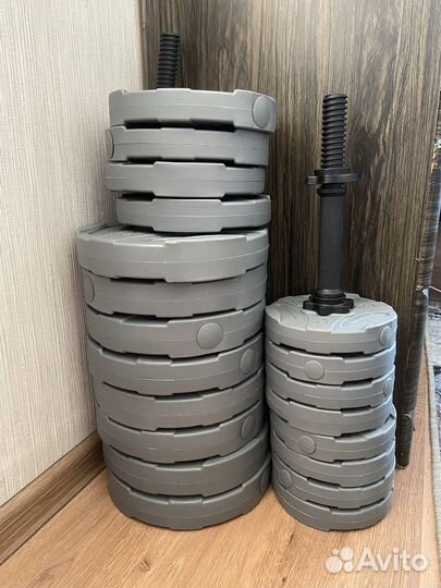 Гантели разборные, блины и гриф