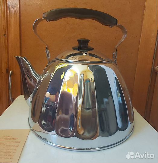 Новый хромированный чайник 3л СССР