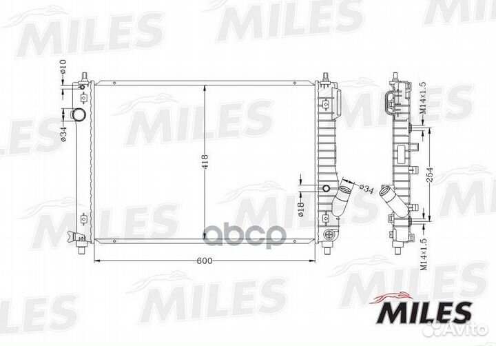 Радиатор chevrolet aveo 1.2/1.4/1.6 09- acrb028