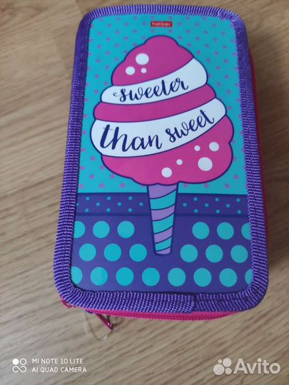 Hatber пенал школьный 3 отделения на молнии