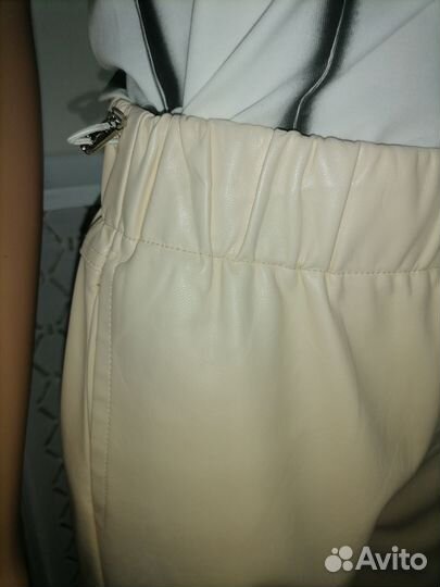 Брюки карго женские экокожа