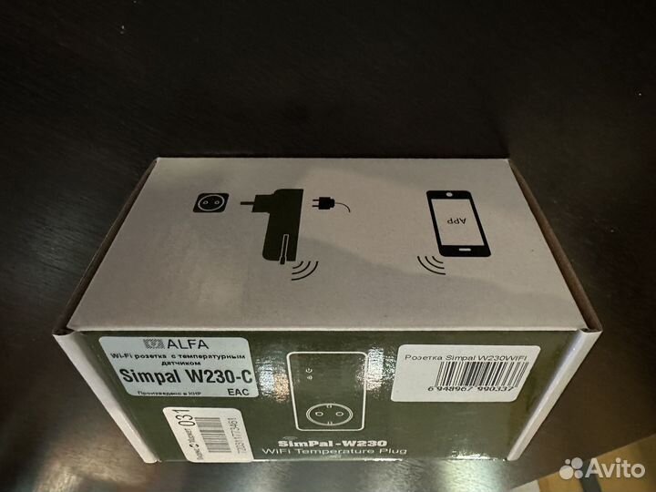 WI-FI розетка с датчиком температуры simpal w230-c