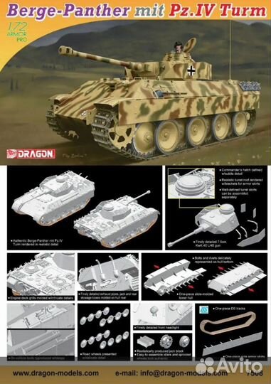 Сборная модель Dragon 7508 1/72 Pz.4 Turm