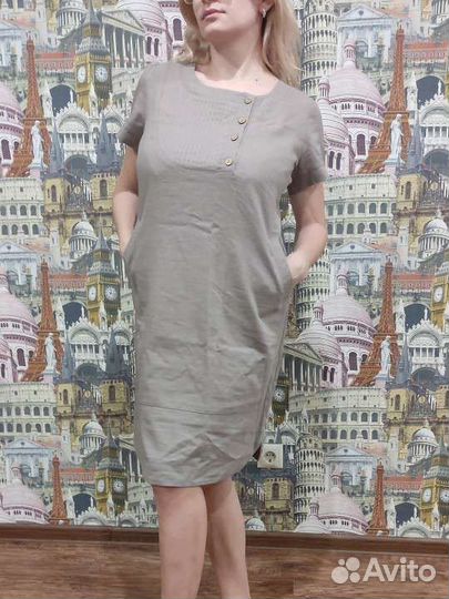 Платье лён 50-52