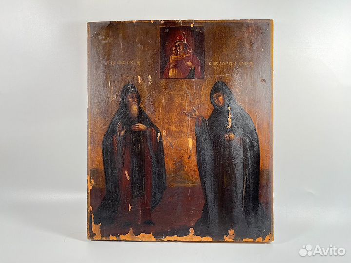 Икона Нил Столобенский и Феодора Александрийская