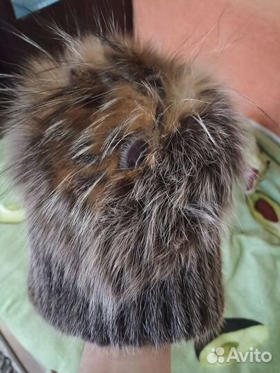 Шапка норковая вязаная