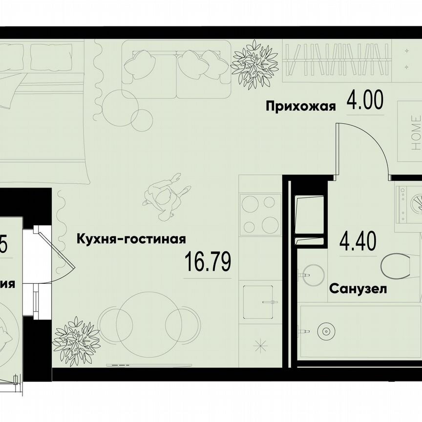 Квартира-студия, 26,3 м², 11/12 эт.