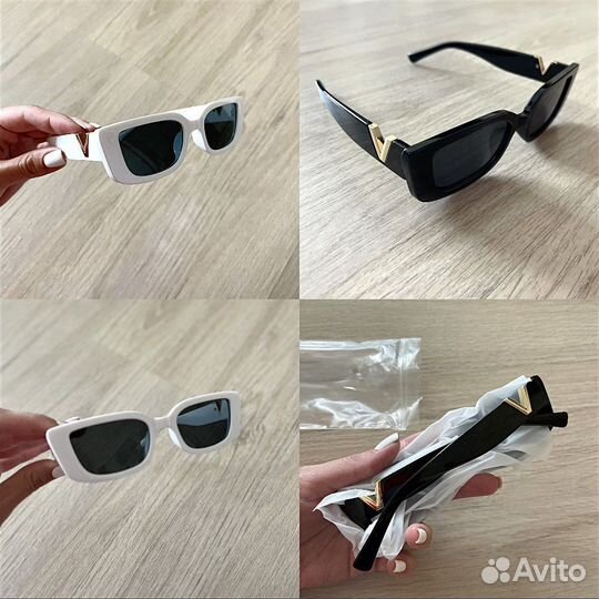 Новые солнцезащитные женские очки черные белые