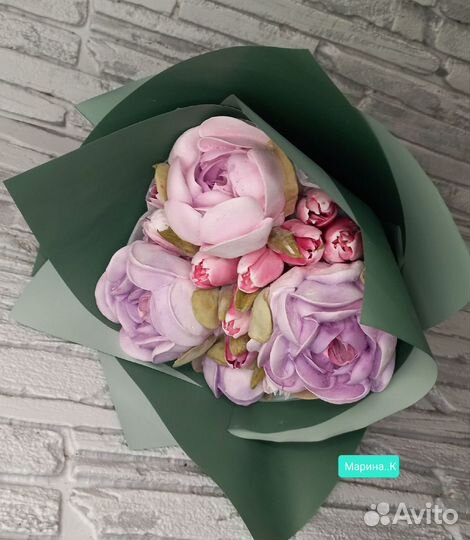 Цветы зефирные, грибочки,корзиночки, мелки