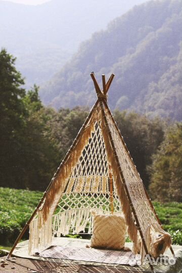 Виг вам из бамбука с макраме