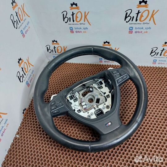 Руль BMW f10 m sport с лепестками без обогрева
