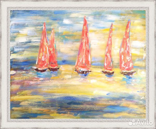 Картина маслом яхты