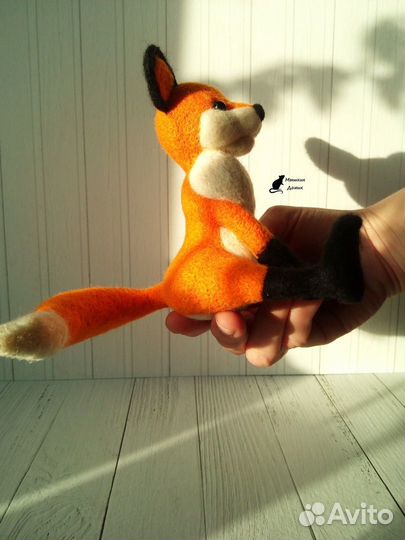 Лисёнок Рыжик, шерсть, ручная работа, новое