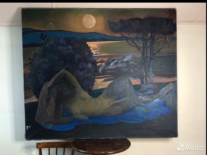 Картина Бикулов Н.З «Под луной» 1988 г