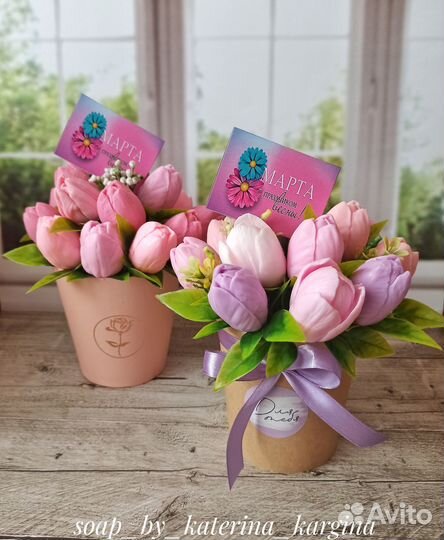 Букет тюльпанов из мыла