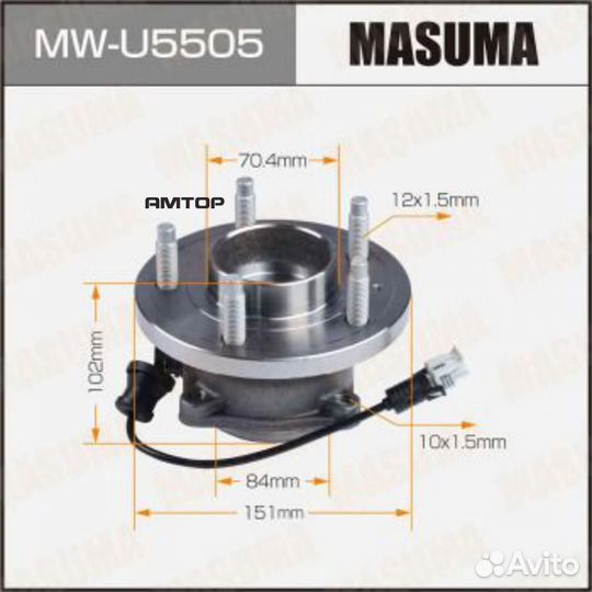 Masuma MW-U5505 Ступица колеса задняя с ABS Masuma