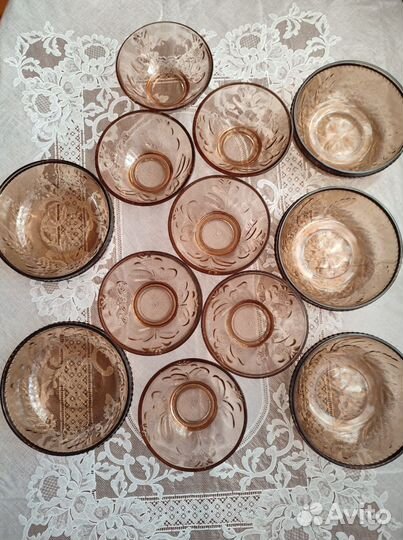 Набор посуды новый карамельное стекло