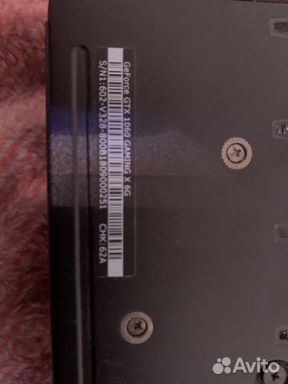 Видеокарта gtx 1060 6gb MSI gaiming x