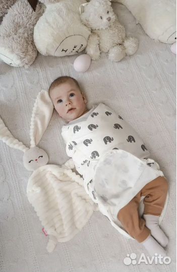 Кокон пеленка на липучке с молнией на ножках