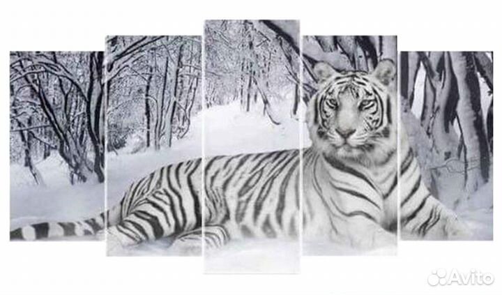Алмазная мозаика Модульная картина Тигр (готовая)