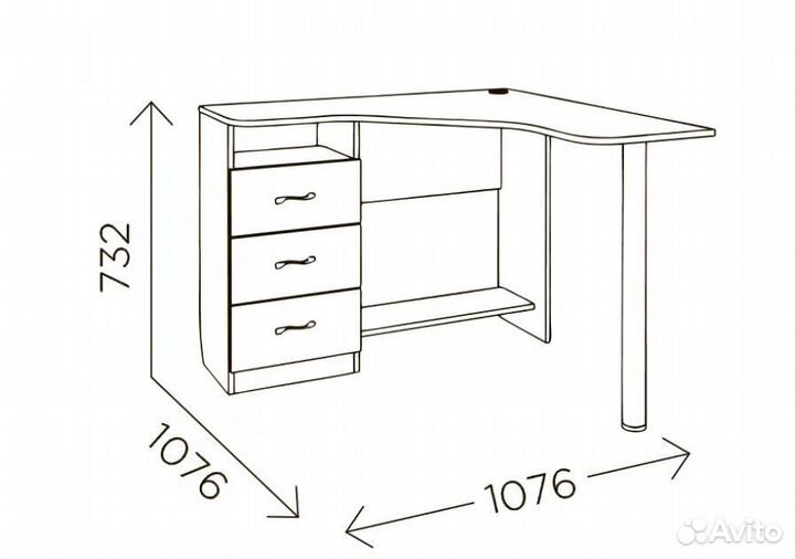 Стол письменный угловой Ясень шимо тёмный/светлый