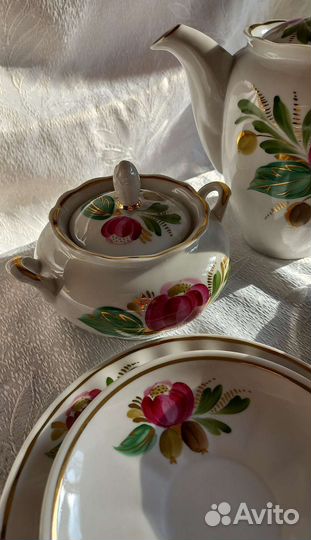 Кофейный сервиз Шиповник Вербилки СССР