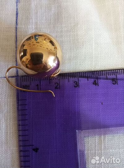 Золотые серьги шары 585