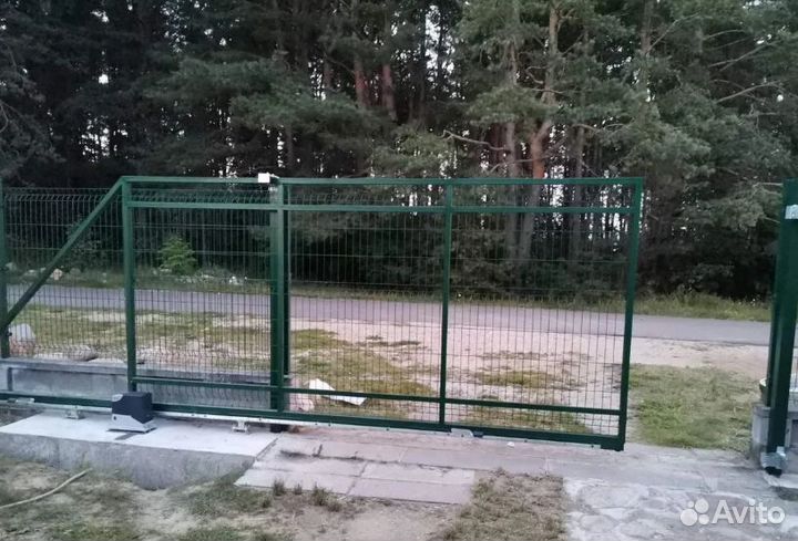 Откатные ворота из 3д сетки