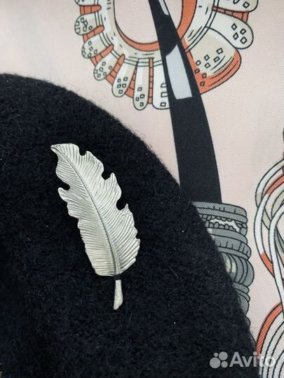 Берет шерсть100%,платок шелк Hermes