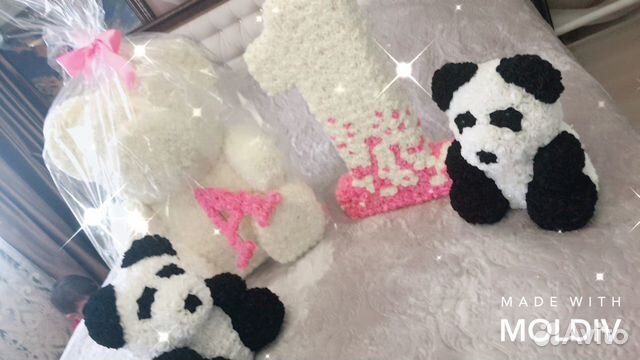 Мишка из роз 65 см