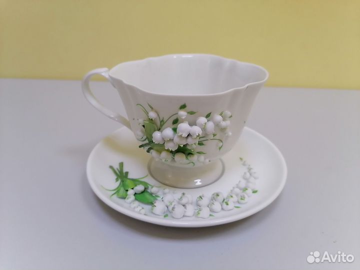 Чайная пара фарфор Ландыши