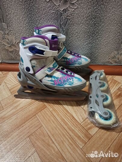 Коньки 2 в 1 раздвижные