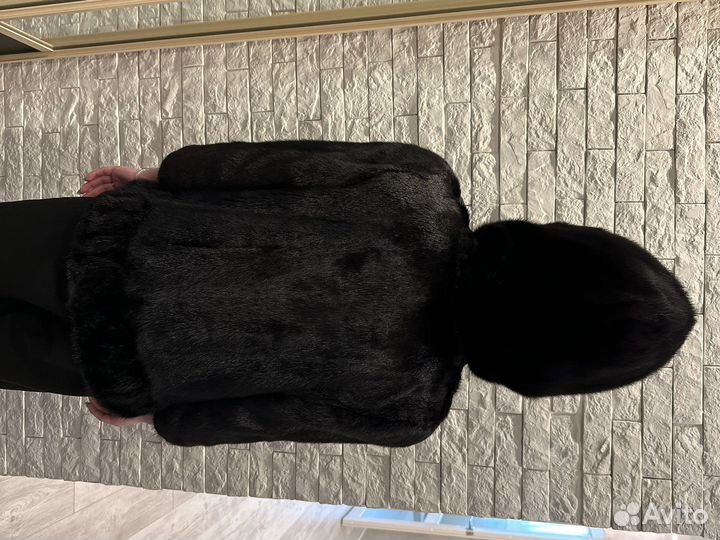 Шуба норковая с капюшоном