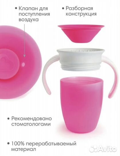 Поильник непроливайка miracle с ручками