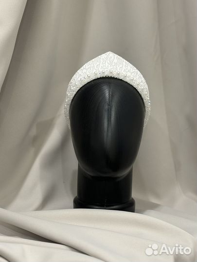 Кокошник белый свадебный