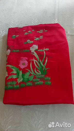 Шелковое покрывало ручной работы.Винтаж.Натур.шелк