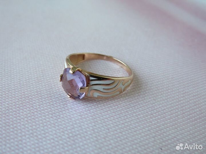 Аметист Серебряное кольцо Серьги Серебро 925 Эмаль