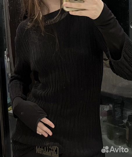 Свитер в сетку y2k