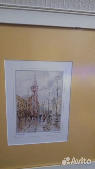 Акварель репродукции с видами Санкт-Петербурга