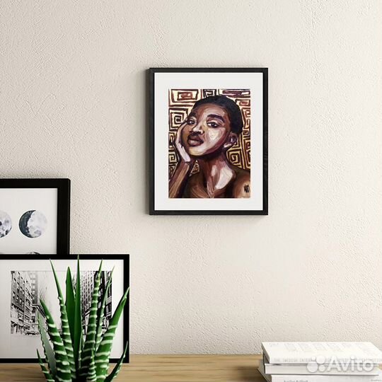 Картины маслом Африканки 2 штуки 15 на 20 см