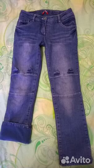 Джинсы на флисе