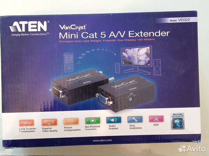 Удлинитель Aten mini VE022 комп