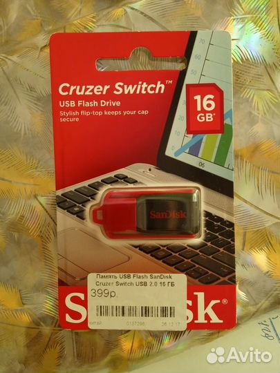 Флешка USB Sandisk Cruzer Switch 16гб, USB2.0