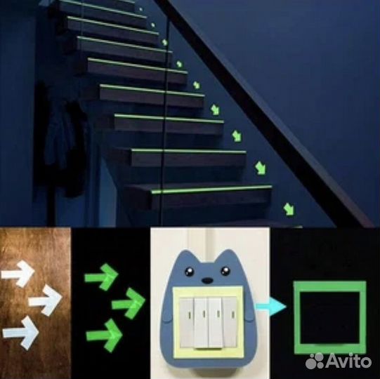 Светящаяся в темноте самоклеящая лента,3м