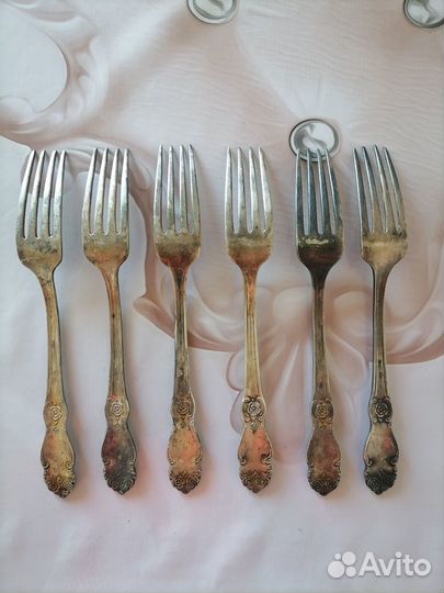 Вилки мельхиоровые СССР Серебряная Роза