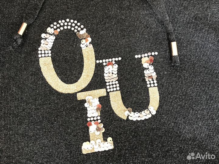 Полувер для девочки с капюшоном 152