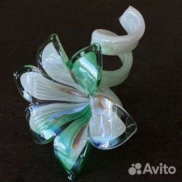 Муранское стекло. Подсвечник цветок винтаж