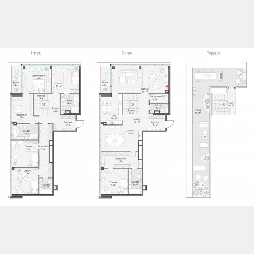 5-к. квартира, 306,5 м², 9/10 эт.